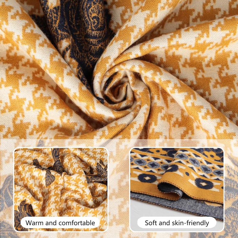 EXTREE Scarfs for Women Pashmina Silky Shawl Wrap for Evening Dressing Blanket Open Front Poncho Cape - Image 2